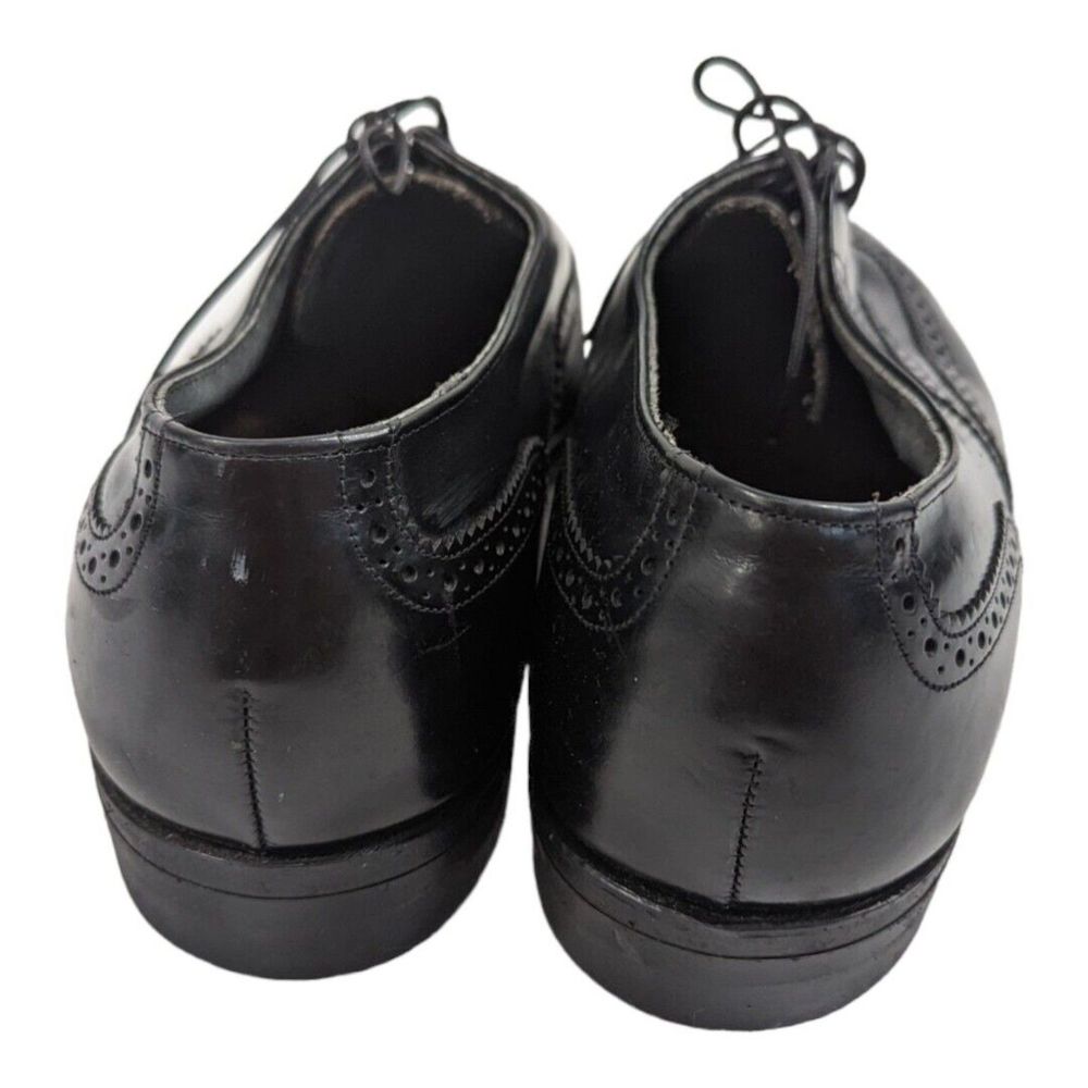 USA MADE Men's Shoes HANOVER Wingtip Oxford Sz 8.5 EEE Black Leather - Picture 5 of 8